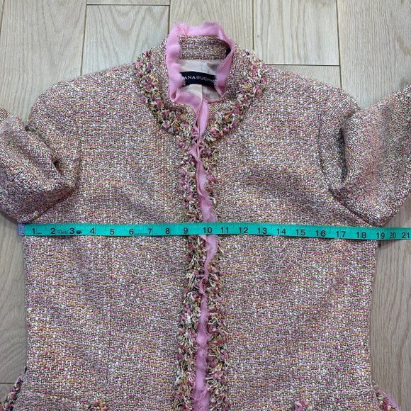 Dana Buchman Pink Raw Edge Boucle Tweed Jacket | Size 4 - Picture 11 of 11